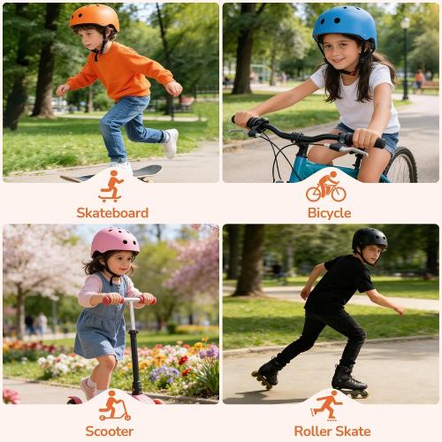 Kids Bike Helmet, Adjustable Toddler Helmet for Ages 3-5-8-14