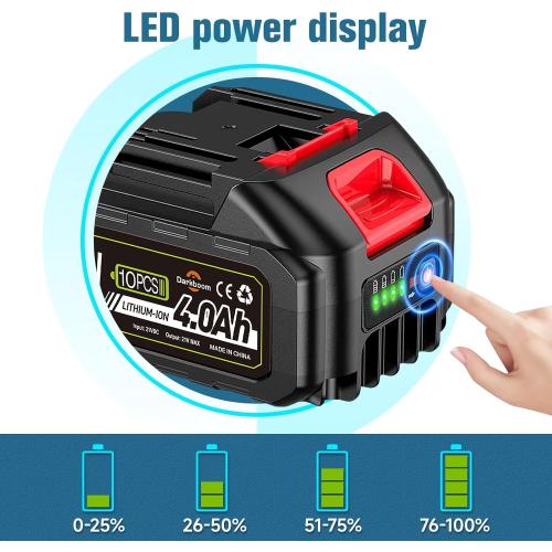 2 pcs Batteries Replacement for Makita, 4.0Ah 4000mAh battery for 18V 20V 21V power tools with a Battery Charger, Battery Compatible with Makita 18V tools,Leaf Blower,weed wacker,Chainsaw,Power washer