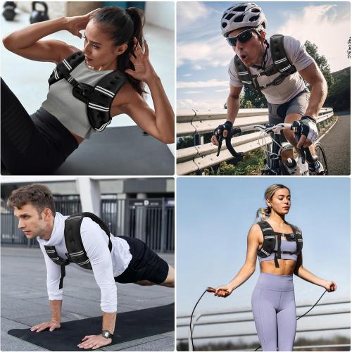 Weighted Vest for Women & Men with Reflective Stripe and Adjustable Buckle, Comfortable & Durable Rucking Vest for Walking, Running & Strength Training