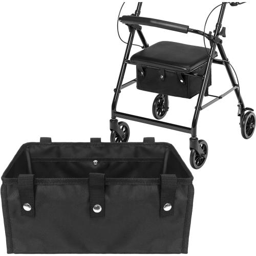 Under Seat Rollator Bags, Four Wheel Drive Walker Basket, Reusable Walker Bags for Rolling Walker, Rollator Basket Accessory for Women Men Seniors, Storage Ipad, Books, and Fssentials