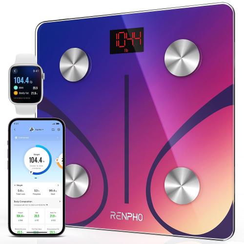 RENPHO Smart Scale for Body Weight, Digital Bathroom Scale BMI Weighing Bluetooth Body Fat Scale, Body Composition Monitor Health Analyzer with Smartphone App