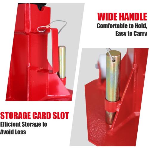 Big RED ATZ120006P Torin Heavy Duty Jack Stands: Pin Style Jack Stand with 2 Casters and Handle, Easily Portable Car Stand for Car SUV, Truck and Pick Up, 12 Ton (24,000 lb) Capacity, Red