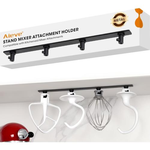 AIEVE Metal Stand Mixer Attachment Holder Compatible with Kitchenaid Mixer Accessories, for Storage Organize Your Kitchen Aid attachments