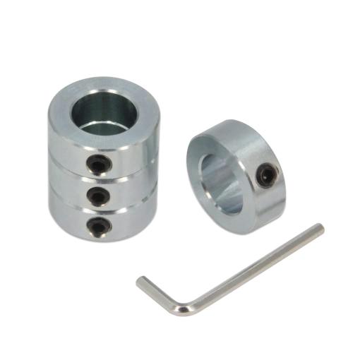 7/8 Bore Shaft Collar with Zinc Plated Solid Steel Style Set Screw Shaft Collars for Machinery and Industrial Use, 4pcs/Pack (Silver-7/8)