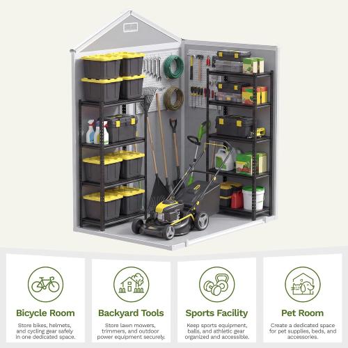 BLACK❗❗❗Patiowell 6x4 FT Plastic Outdoor Storage Shed with Floor,