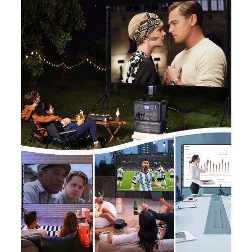 Projector Screen with Stand - 150 Inch Portable Projector Screens Outdoor Indoor Projector Screen 16:9 4K HD Outdoor Movie Screen with Carry Bag,Enioy Home Theater Projection Screen