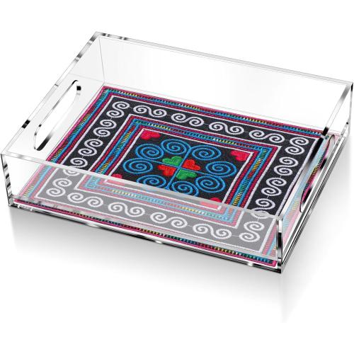 Acrylic Tray for Needlepoint Insert Clear Tray with Handle,6.5X 8.5