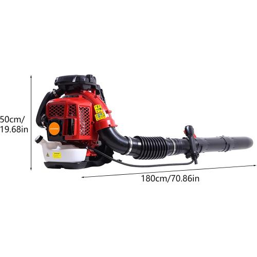 Gas Leaf Blower, Backpack Leaf Blower, 80CC 2 Stroke 900 CFM Backpack Blowers Gas Powered, Gas Powered LeafBlower, Gas Blowers for Lawn Care, Yard, Road Cleaning (Red)