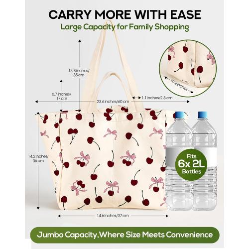 Miss Adola Extra Large Canvas Grocery Tote Bag