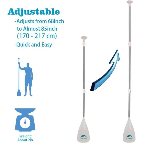 COLOR GREEN AND BLACK ‼️ YVLEEN SUP Paddle Board Paddle，Stand up Paddleboard Paddles Adjustable Aluminum 4-Piece Floating Kayak Paddle，Convertible Paddle G：4-Piece Paddle (White)