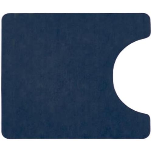 TYUU Toilet Rug, Thin Toilet Rugs U Shaped Washable Non Slip Absorbent Quick Dry Low Pile Toilet Mat, 20x24 U Shape Navy Blue