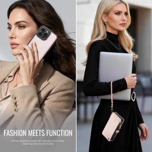 for iPhone 16 Pro Max - Phone Case Wallet Magnetic, Champagne Gold