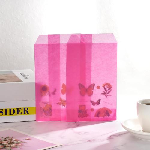 Quotidian Hot Pink Flat Greaseproof Paper Cookie Bags 4x6 in, 100 Count