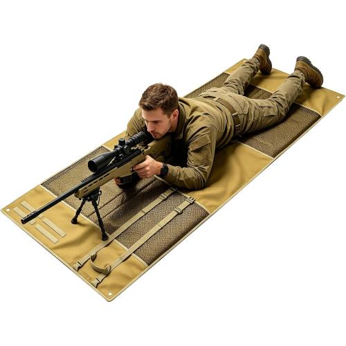 Shooting Mats Prone Padded,Large Shooting Mat,Shooting Pad with MOLLE Webbing&Thickened Padding,Portable Roll Up Shooting Mat Waterproof,Foldable Outdoor Tactical Mat for Long Range Shooting Hunting