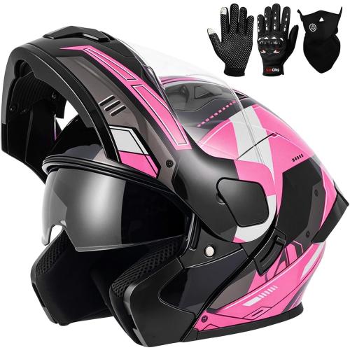 Adult Modular Motorcycle Helmets DOT Approved Flip up Helmet for Men Women