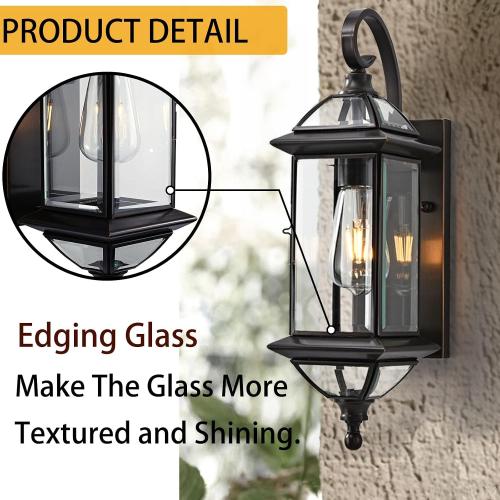 18.5in Outdoor Wall Light Oil Rubbed Bronze Porch Lantern Sconce