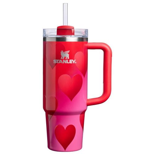 Stanley 30 Oz Stainless Steel H2.0 Flowstate Quencher Tumbler Rouge Heart Gradient