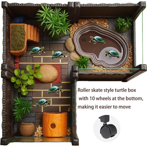 Turtle Tank, Reptile breeding Tank, Large Enclosure for Land Turtles, Large Enclosure for sea Turtles, Habitat for sea Turtles, Optional Increase in Quantity, add 10 Wheels, Turtle Supplies