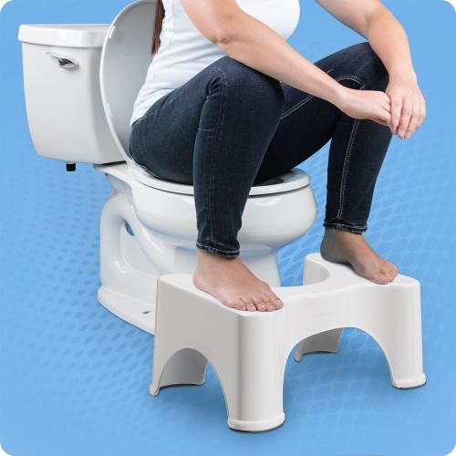 Squatty Potty Original Bathroom Toilet Stool 9 Inches Tall - White | Ergonomic Squat Footrest Bathroom Stool for Improved Bowel Health and Natural Posture
