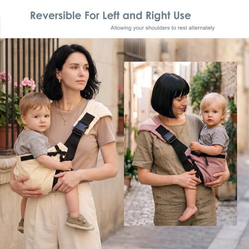 Toddler Carrier Sling Carry for 8-40lbs, Adjustable Baby Carrier Sling One Size Fit All, Hip Seat Newborn Baby Carrier Breathable & Ergonomic Design, Beige Mesh