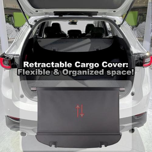 for Mazda CX5 Trunk Cover Cargo Cover Accessories, Leather Retractable Cargo Cover for 2025 Mazda CX-5 Accessories 2024 2023 2017-2022 Anti-Peeping Anti-Theft Privacy Screen Shade