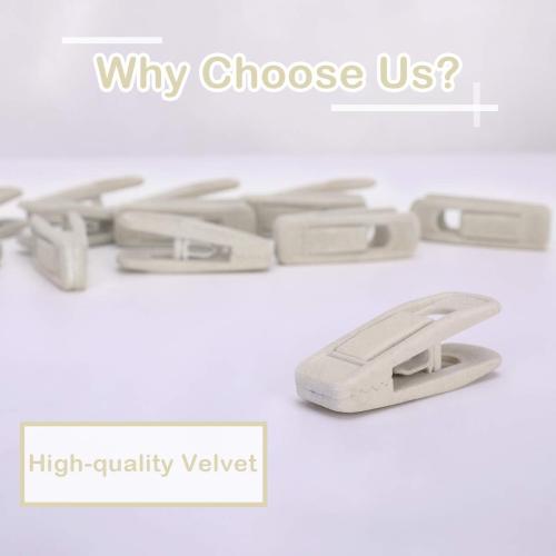 Velvet Hangers Clips, Pants Hangers Velvet Clips(60pc, Beige)