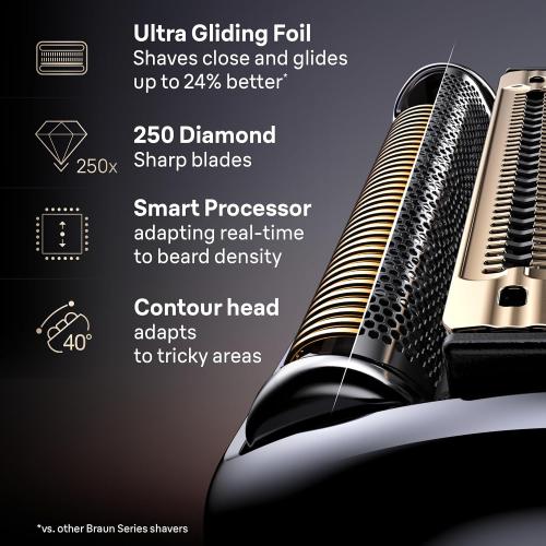 Braun NEVO Men's Electric Shaver with World's 1st AeroTouch Technology, Premium Value Kit