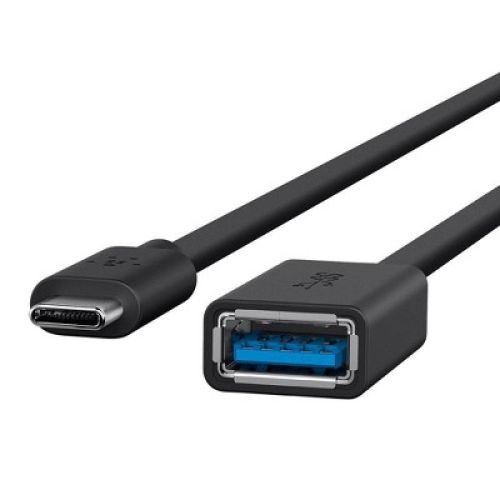 Belkin USB-C 3.0 to USB-A Adapter: Male-Female Black Coupler, 5 Inch Length