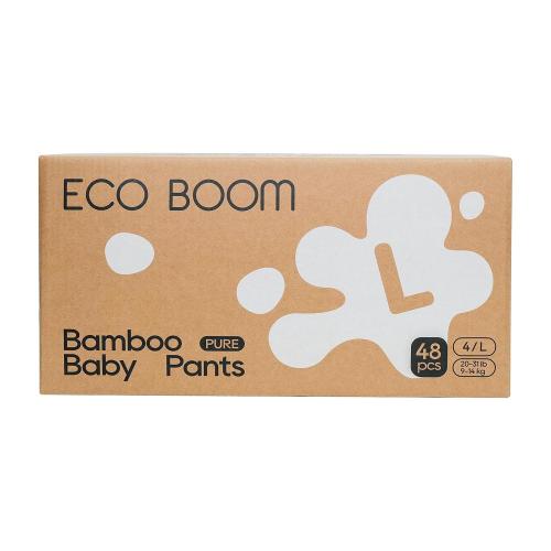 ECO BOOM Training Pants for Toddler Potty, Hypoallergenic for Sensitive Skin, Size 4 (L) Suitable for 20 to 31lb, 48 Count
