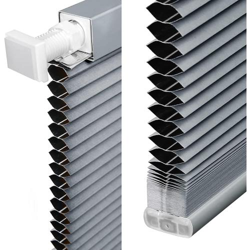 LazBlinds Cordless Cellular Shades, No Tools No Drill Light Filtering Honeycomb Shades Pleated Blinds for Windows, 34'' W x 48'' H, Dark Grey