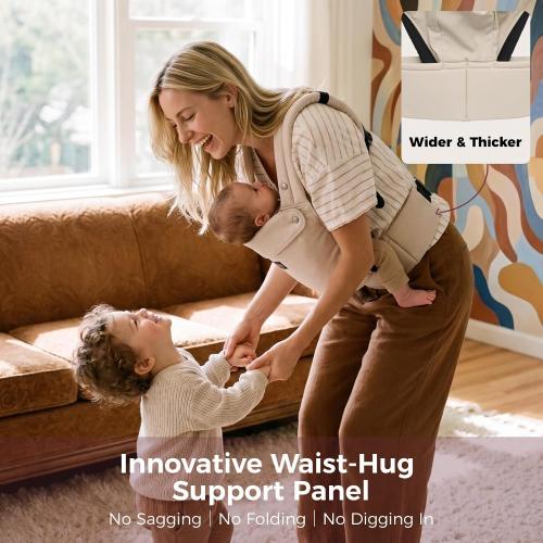 Momcozy PureHug Baby Carrier - Ergonomic, Cozy and Lightweight for 7-45 lbs