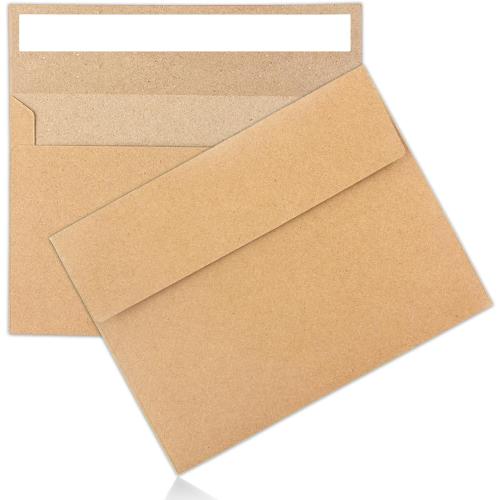 50Packs A4 Kraft Envelopes 4x 6 Inch Card Envelopes,Self Seal for Weddings, Greeting Cards，Mailing， Invitations, Photos, Postcards