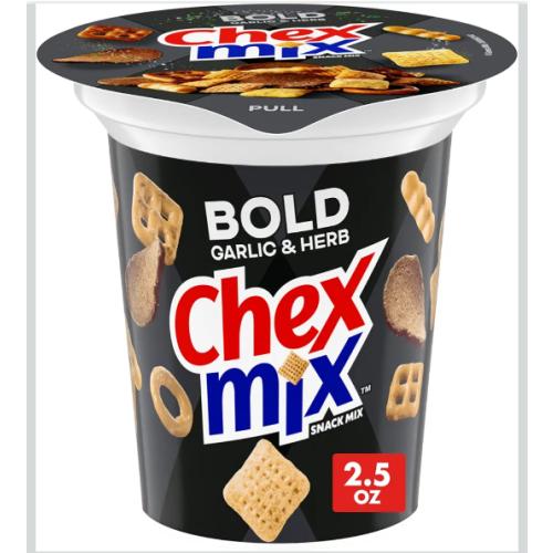 8pk Chex Mix Bold Garlic & Herb Snack Mix, Snack Cup, 2.5 oz