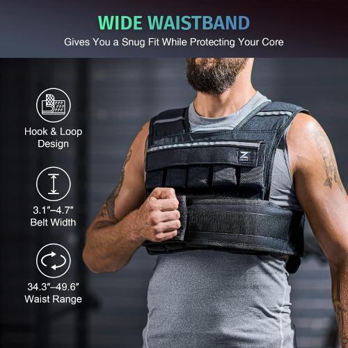 ZELUS 23lb|45lb Weighted Vest with Iron Weights for Exercise, Adjustable Weight Vest for Men, Workout Vest for Home Workouts Cardio Strength Training Weight Loss