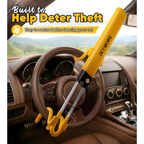 JETMORE Steering Wheel Lock with Keys Adjustable Wheel Locks for Anti Theft