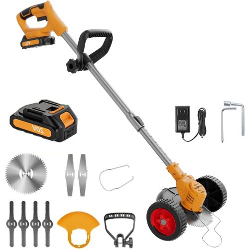 21V 4-in-1 Cordless Weed Trimmer & Grass Edger, Lightweight Lawn Tool with 1 Battery and Charger