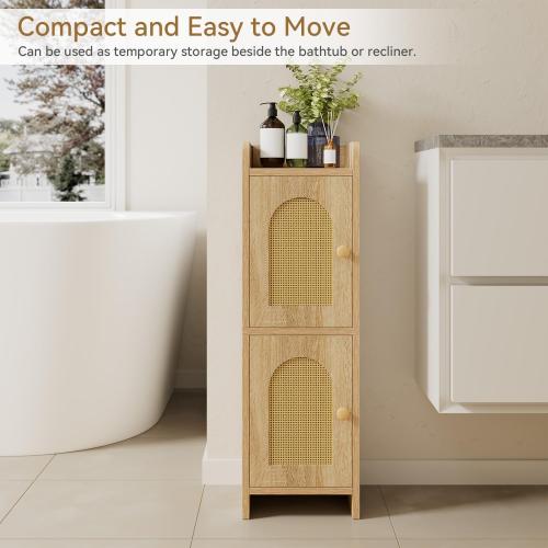 IBUYKE Small Bathroom Storage Cabinet Narrow Toilet Paper Holder