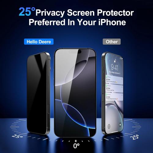 HelloDeere 2 Pack for iPhone 16 Pro Max Privacy Case Friendly