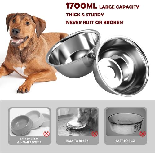 SHAINFUN Elevated Dog Bowls with Slow Feeder & Mat for Medium and Large Dogs, 12 Tall Adjustable Wooden & Metal Raised Dog Bowl Stand, 2 Stainless Steel 58oz Bowls for Food & Water
