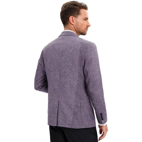 Size Medium Purple Gray Men's Sport Coats & Blazers Linen Suit Jacket for Men Casual Sport Coat Lightweight Suits Blazer Jacket for Men Business Work Office Slim Fit One Button Fashion 2024