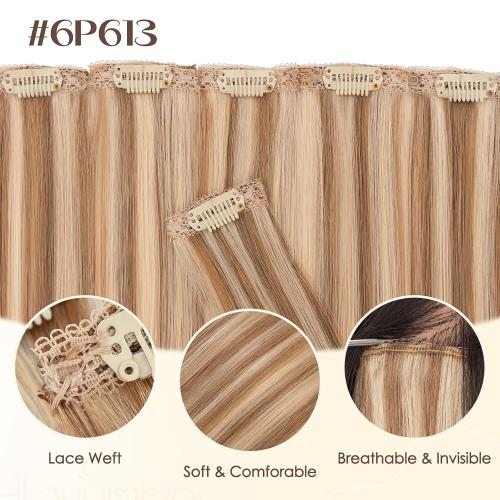 Hairro 6PCS 6 Clips In Short Hair Extensions Remy Real Human Hair Clip Ins Mini Clip On Hairpin Hairpieces For Women 31g 10 Inch #6P613R
