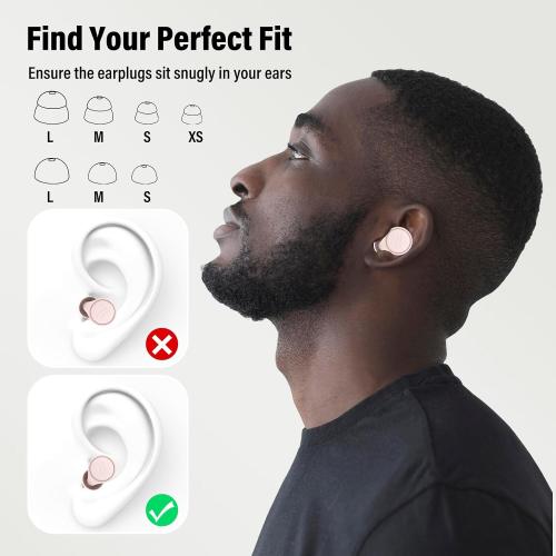 Ear Plugs for Sleeping Noise Cancelling - 35dB Reusable Ear Plugs with 7 Eartips and Carry Case - Flexible Hearing Protection - Replaceable Single/Double Eartips for Sleep, Focus, Travel, Work