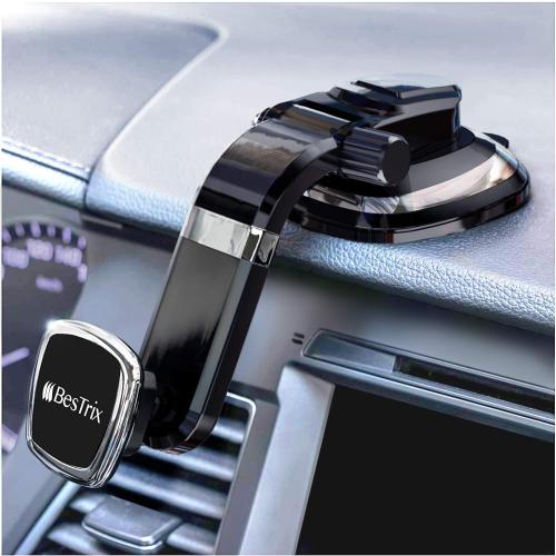 BESTRIX Phone Holder for Car, Magnetic Car Phone Mount | Dashboard Car Phone Holder Compatible with iPhone 15, 14,13,12,11Pro,Xr,XS Pro MAX Galaxy S24 23 22 21 20 Ultra Note S8 S9 S10 & All Smartphone