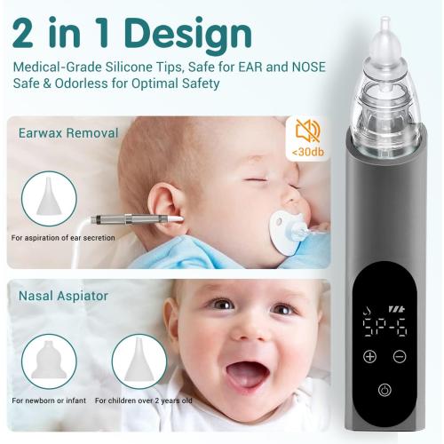 Ear Wax Vacuum Removal Tool, 6 Gear Strong Suction Electric Ear Cleaner Ear Vacuum Wax Remover, USB Charge Ear Wax Suction Removal Kit, Ear Wax Suction Remover Device for Adults and Kids