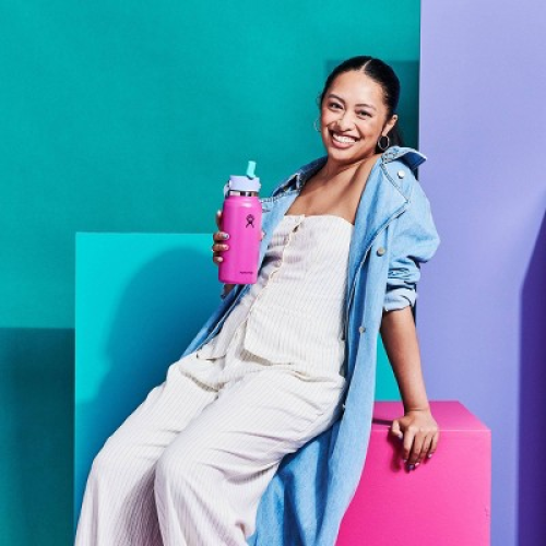 Hydro Flask 32oz Wide Mouth Flex Straw Water Bottle Holiday Punch: BPA-Free, Vacuum-Insulated, Leakproof, Dishwasher-Safe