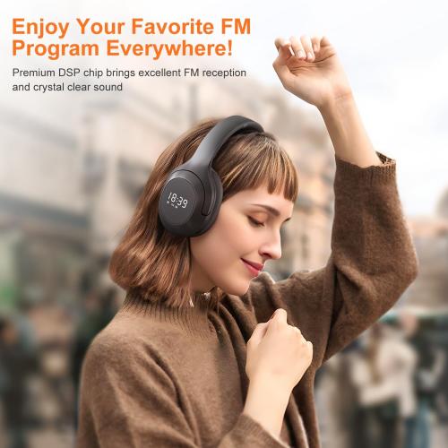 F2 FM Radio Headphones Wireless Bluetooth 5.2 Rechargeable