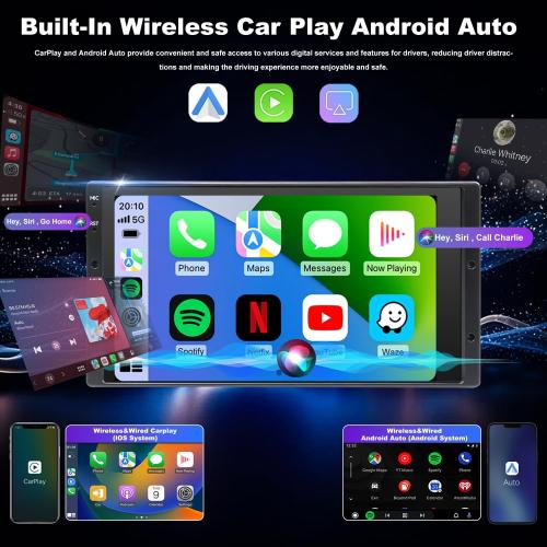5Gwifi Upgrade Radio for Ford F150 1999-2003, F250/F350 1998-2004, Expedition 1999-2002, Ranger 1998-2011, E150/E250/E350 1999-2008, Explorer 6.8 Touchscreen Setero Apple Carplay Android Auto GPS FM