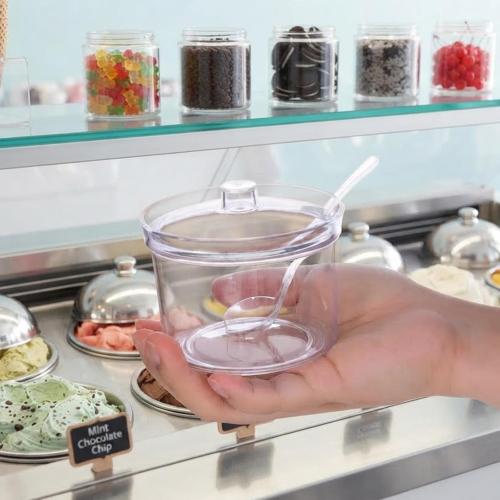 16PCS 7.1 Oz Ice Cream Toppings Containers, Ice Cream Sundae Bar Supplies