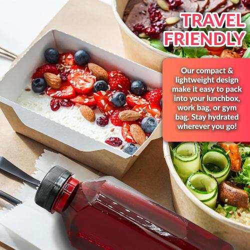 Reli. 16oz Plastic Juice Bottles with Caps & Labels - 12 Pack