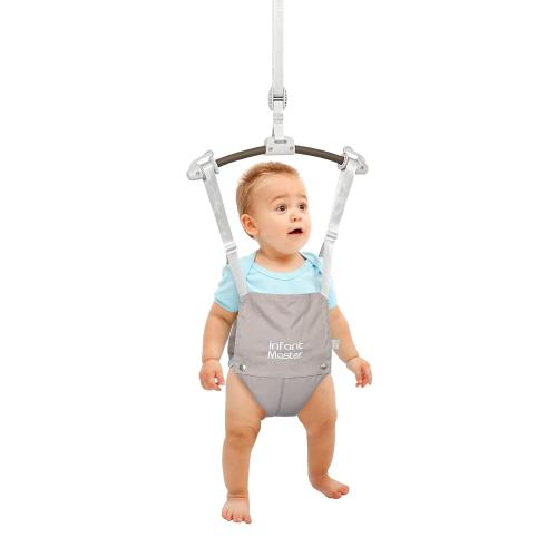 Baby Doorway Jumpers, Sturdy Johnny Jumper w/Adjustable 10.8-23.6 inches Strap, Soft Baby Johnny Bouncer w/Seat Bag, Ideal Gift for Infant, Portable and Easy to Use, Grey